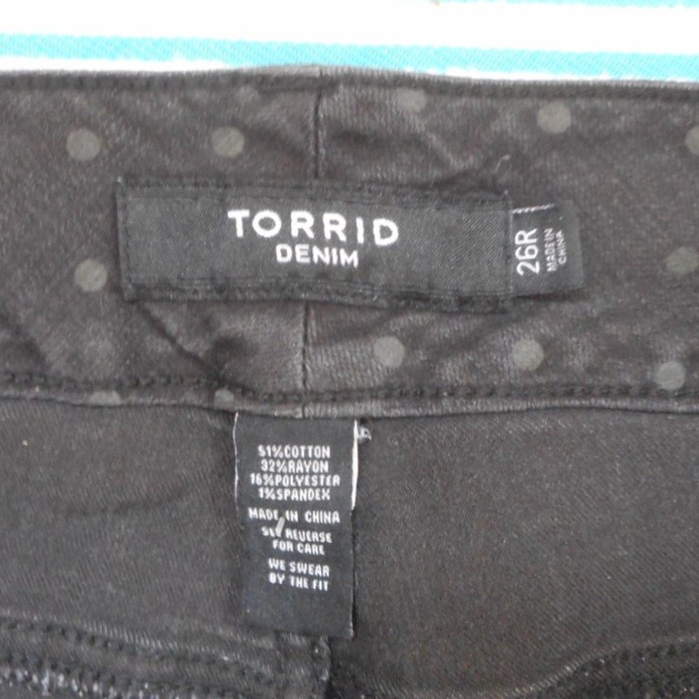 TORRID Jeans Black Polka Dot Size 26 - Picture 7 of 7